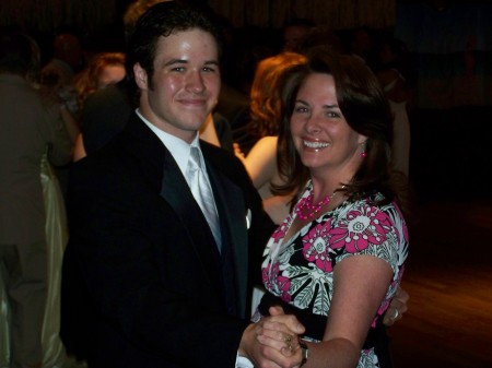 Dancing with my son at his prom.