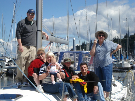 Family and extended family out for the day sailing - Seattle