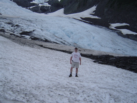 Hiking up a glacier in Chugach National Park (Alaska).