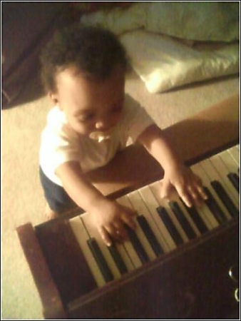 Jaden and his great grandmother's piano