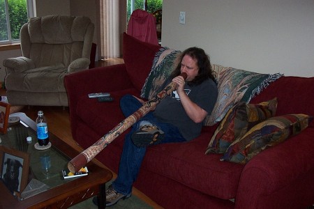 playing didjeridoo