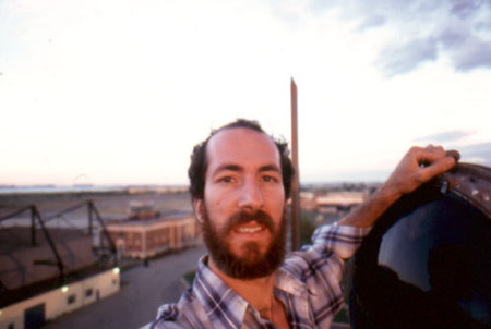 Brooks on top of Floyd Bennett Field airport search light tower