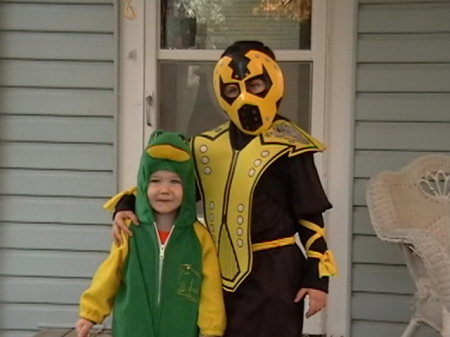 Halloween 2006; Mason is a ninja & Marcus is a frog.
