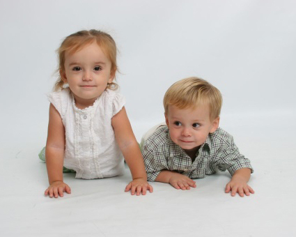 Chloe and Cole, two years old