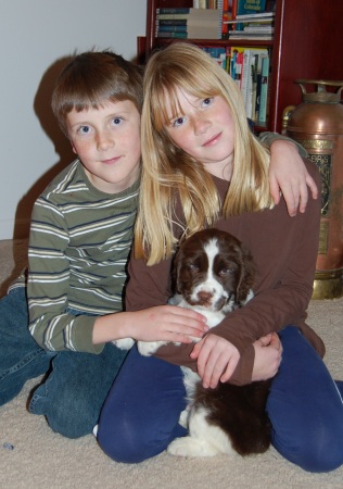 Ryan, Kara, and the new puppy, Dec 2007