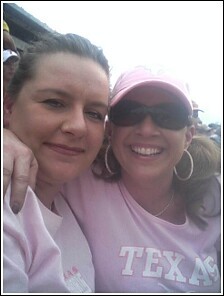 My old boss Renea and I at my first UT game when I lived in Austin the year they won NATIONAL CHAMPIONSHIP!