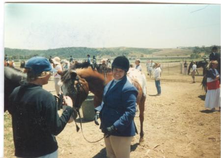 me and Poco at a schooling horse show in Del Mar.