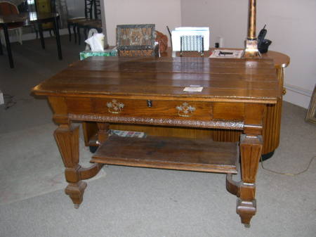 Antique Oak Library Table