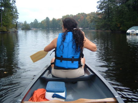 canoeing on Harris Lake