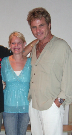 Martin Kove (AKA "Sweep The Leg") and Bryn at an Evolution International Conference