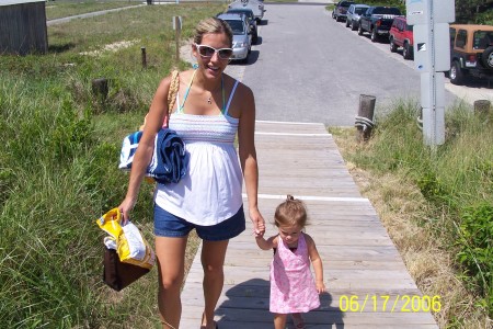 Abby and I going to the beach,Me pregnant with Mariah