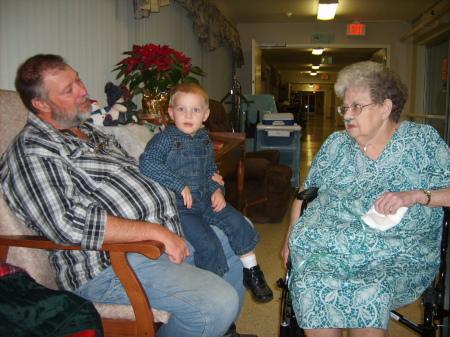 Husband Dan, son Will, and Grandma Jeanne Helpingstine