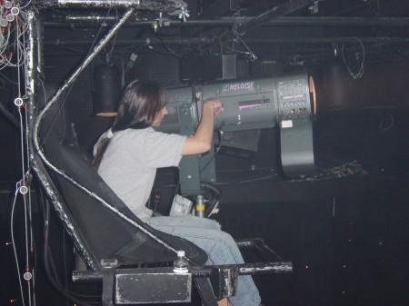 me at work - theatre lighting/follow spot operator