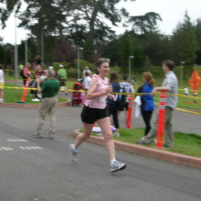 Crossing the finish line at the 8th Annual Banana Chase