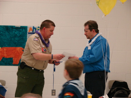 BSA DISTRICT COMMISSIONER AT A BLUE AND GOLD