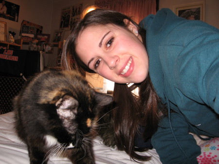 my beautiful daughter Samantha and our cat ally