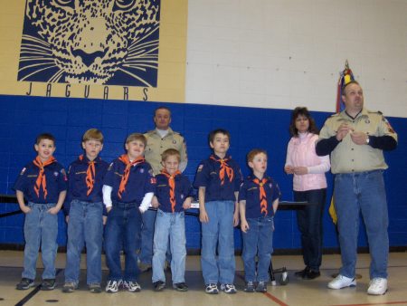 Darius and his cub scout Den