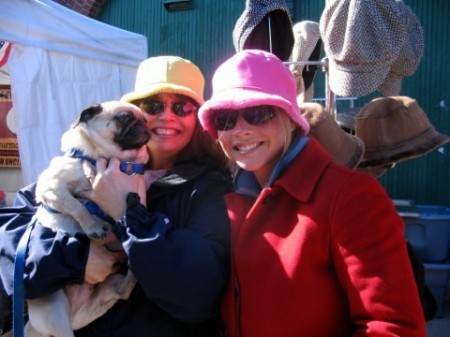 Mom, Melissa and Page the pug