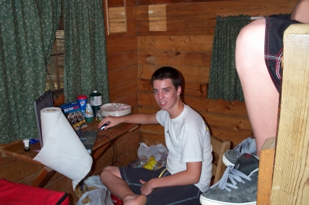 My son Josh "roughing it" while camping in 06