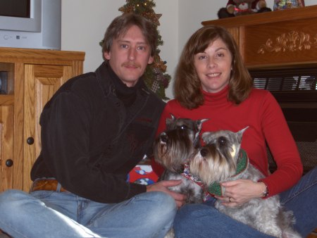 Kelly and I with our Boys, Christmas 07