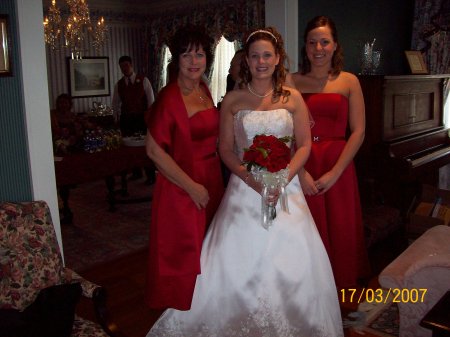 The bride, mother and sister