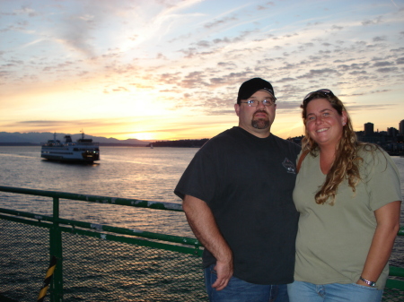 My girl friend and me on the ferry on are way home.