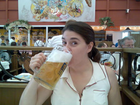 Having a beer at Oktoberfest - Munich, Germany