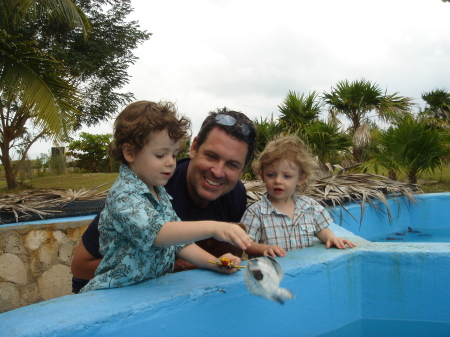 Keith, Cameron and Josh at the turtle farm in Cuba