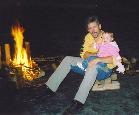 Around the fire with my Neice