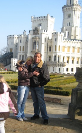 Krista and I in front of Hluboka Castle