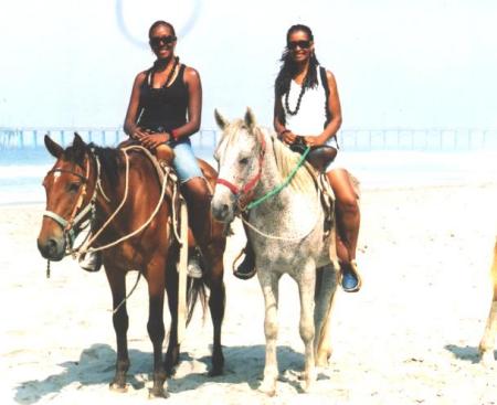 Mom and Daughter on Beach in Mexico