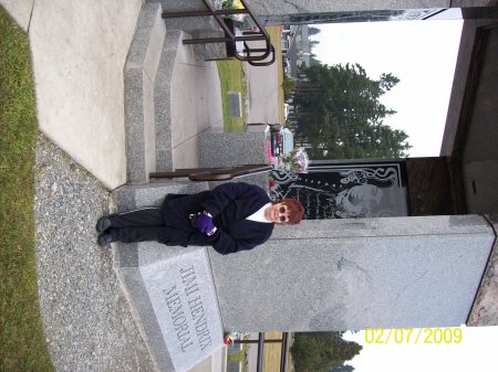 This is me cindy at the Jimmy Hendrix memorial
