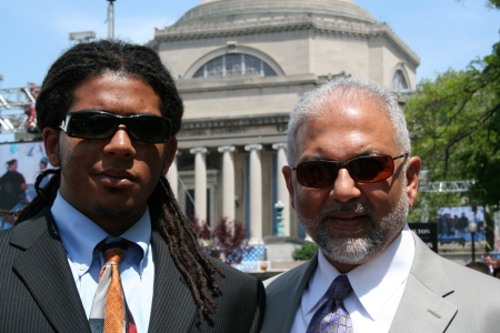 My son and husband at my nephew's graduation at Columbia University.