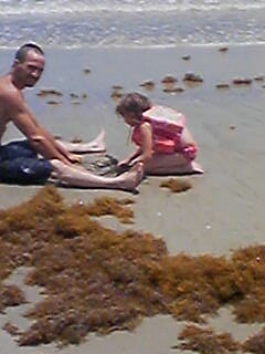 nikky & her daddy on beach