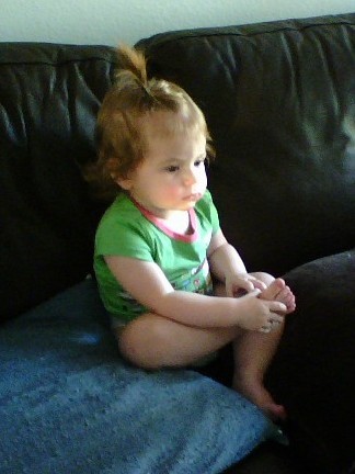 Elle watching Sesame Street