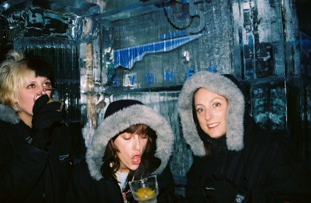 Aubrey, Debi and Mom at the ice bar in Oz