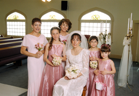 wedding photo with sisters, March 2005