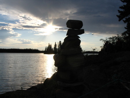 An Inukshuk on the east arm of Great Slave Lake