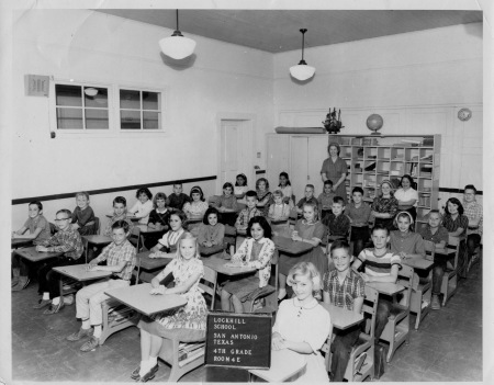 Lockhill School, 4th grade class, Mrs. Evans, teacher in 1964