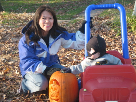 Wife and Son on Halloween