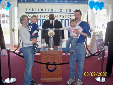 My family celebrating a Colts Super Bowl Victory!