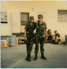 Diana (Arky) right - and a friend in US Army Boot Camp 1982