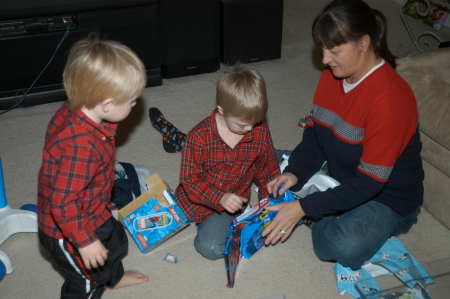 My Grandsons: Cole and Tyler with me, Christmas 2007