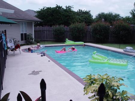 Friends in the pool on a hot summer day!!!