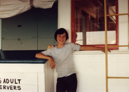 Tim on the boat to Boblo Island - 1978