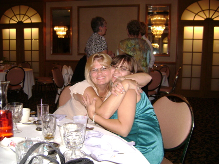me and my mom at my sister's wedding