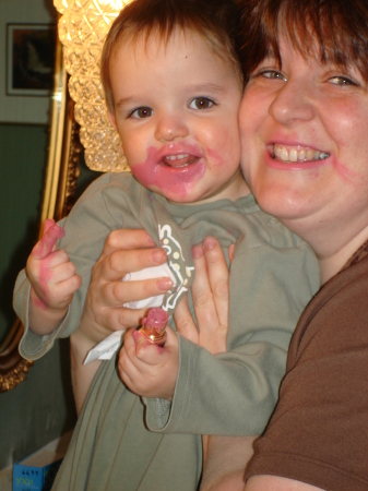 Conner and Mummy getting into the Lipstick