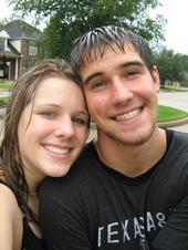 camille and danny in the rain