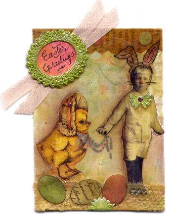Spring Beeswax Collage ATC