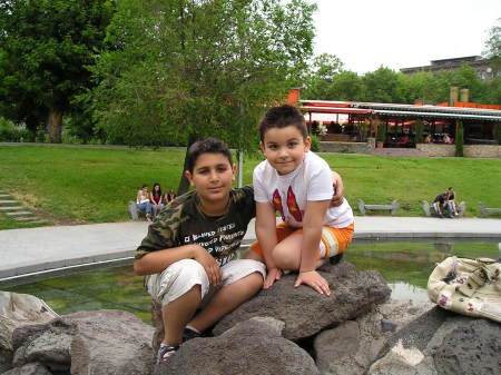 Charlie and his cousin Arno in Yerevan Armenia 2007